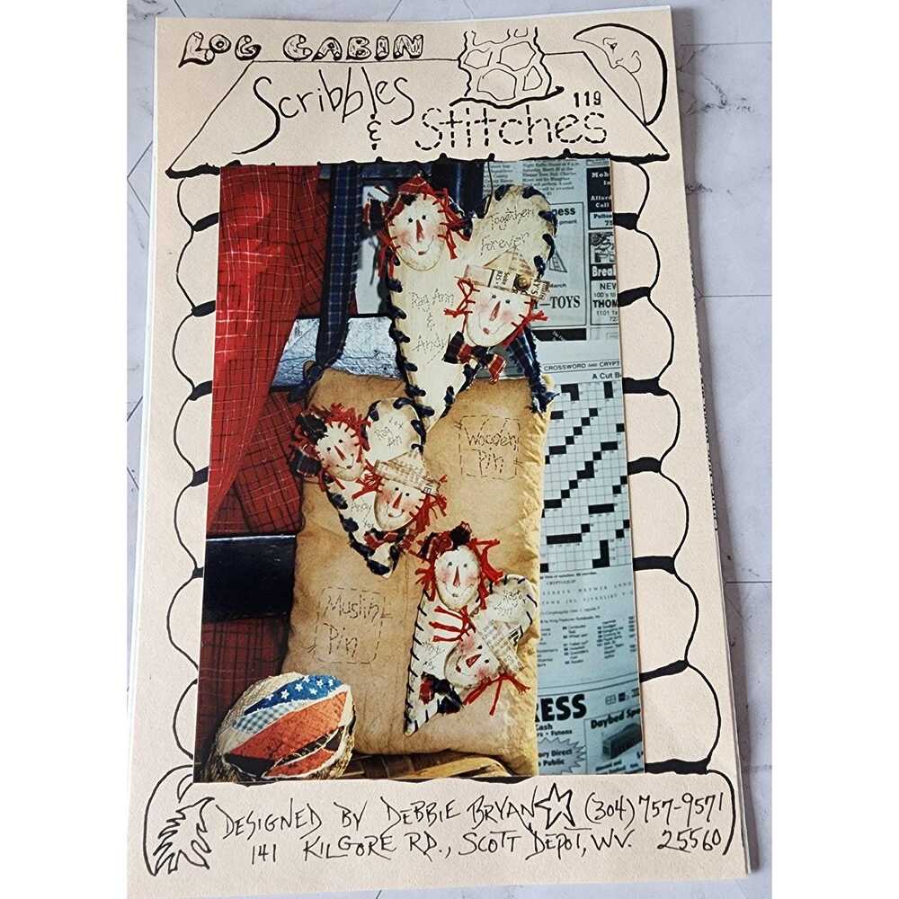Scribbles and stitches designed by Debbie Bryan 119 Raggedy Ann and Andy design